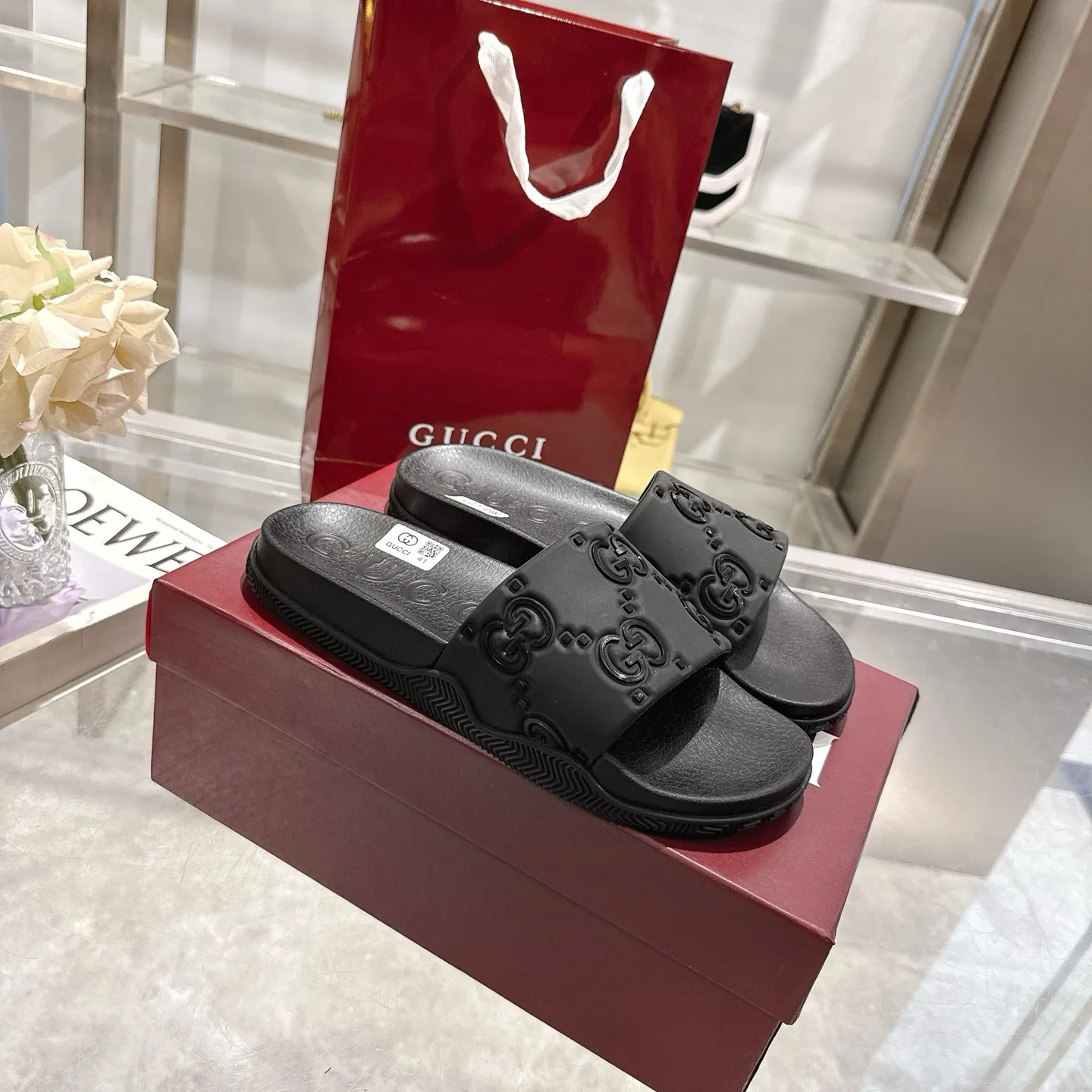 🅿️300💰 🌹Gucci official website Good Game slippers and sandals for men and women. In this special edition series, the acronym of the brand founder Guccio Gucci gives new meaning. In the gaming world, "GG" is a symbol of good sportsmanship and stands for "Good Game," which conveys the value system of the community. The modern acronym is a playful ode to the brand’s origins in the world of sports and leisure, illustrating how Gucci’s heritage continues to evolve. The parting greeting expresses the Gucci Good Game motto as the brand moves into new worlds, creating centers of play, self-expression, talent, freedom and individuality. Made with a rubber upper, these slippers are embellished with the collection's signature logo.  Rubber upper, unisex, G logo embossed, molded footbed, rubber sole, flat, made in Italy, sizes 36 to 46
